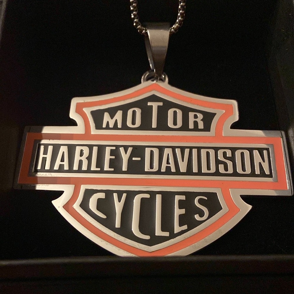 HD Men’s Orange/ Black Necklace - Picture 3 of 5